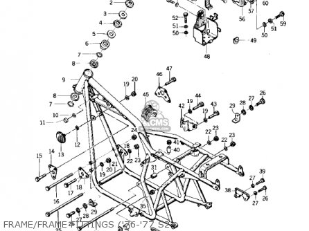 FRAME/FRAME FITTINGS ('76-'77 S2 - KZ400S3 SPECIAL 1977 USA CANADA