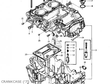 CRANKCASE ('75 S) - KZ400S3 SPECIAL 1977 USA CANADA