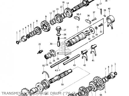 TRANSMISSION/CHARGE DRUM ('76-'7 - KZ400S3 SPECIAL 1977 USA CANADA