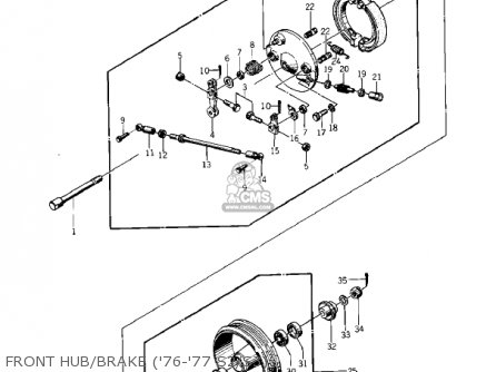 FRONT HUB/BRAKE ('76-'77 S2/S3) - KZ400S3 SPECIAL 1977 USA CANADA