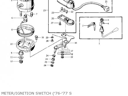 METER/IGNITION SWITCH ('76-'77 S - KZ400S3 SPECIAL 1977 USA CANADA