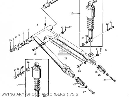 SWING ARM/SHOCK ABSORBERS ('75 S - KZ400S3 SPECIAL 1977 USA CANADA