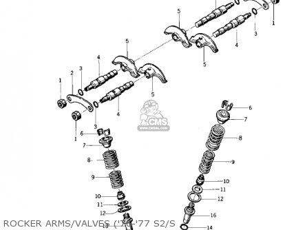 ROCKER ARMS/VALVES ('76-'77 S2/S - KZ400S3 SPECIAL 1977 USA CANADA