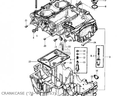 CRANKCASE ('76-'77 S2/S3) - KZ400S3 SPECIAL 1977 USA CANADA