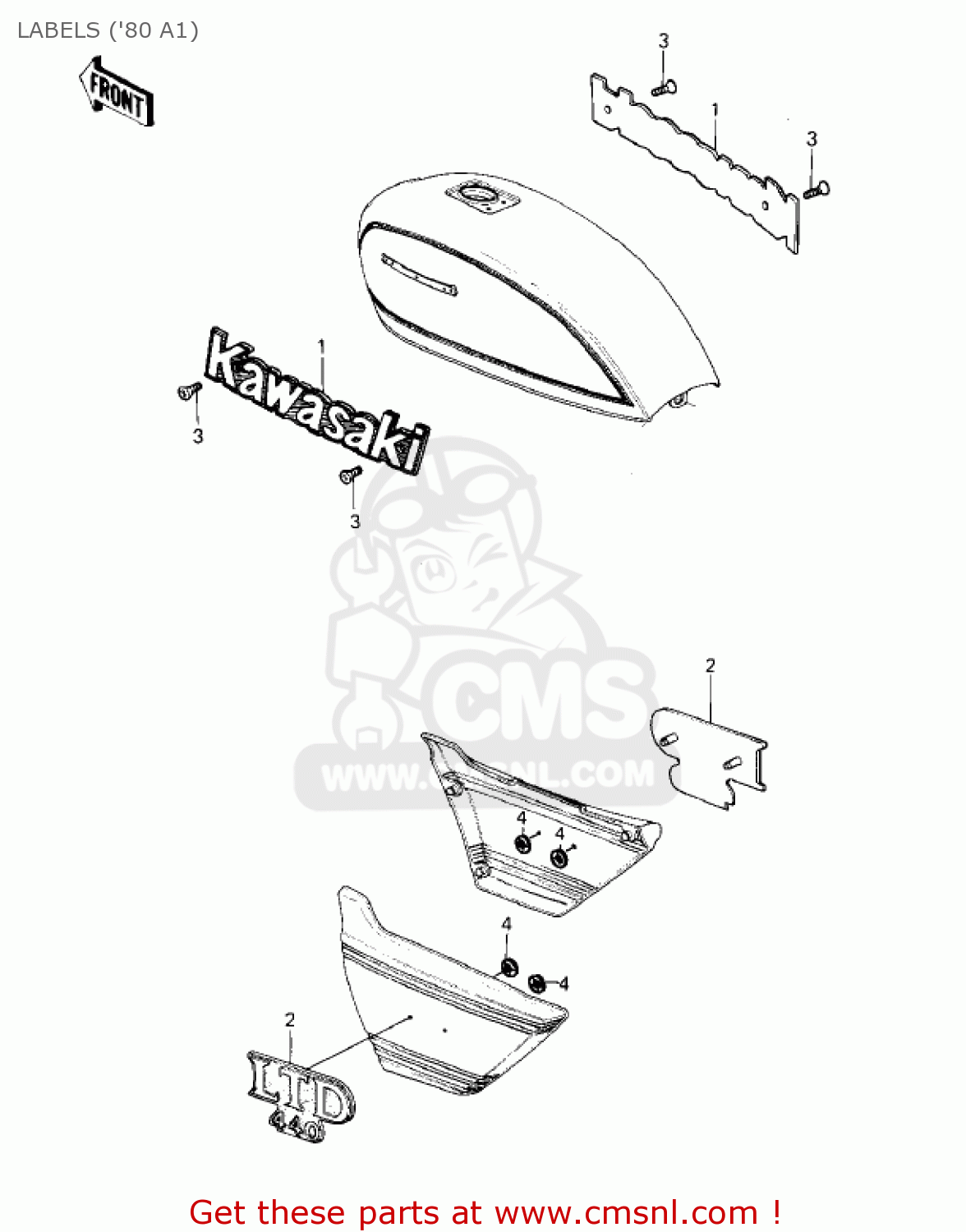 LABELS ('80 A1) KZ440A1 LTD 1980 USA CANADA