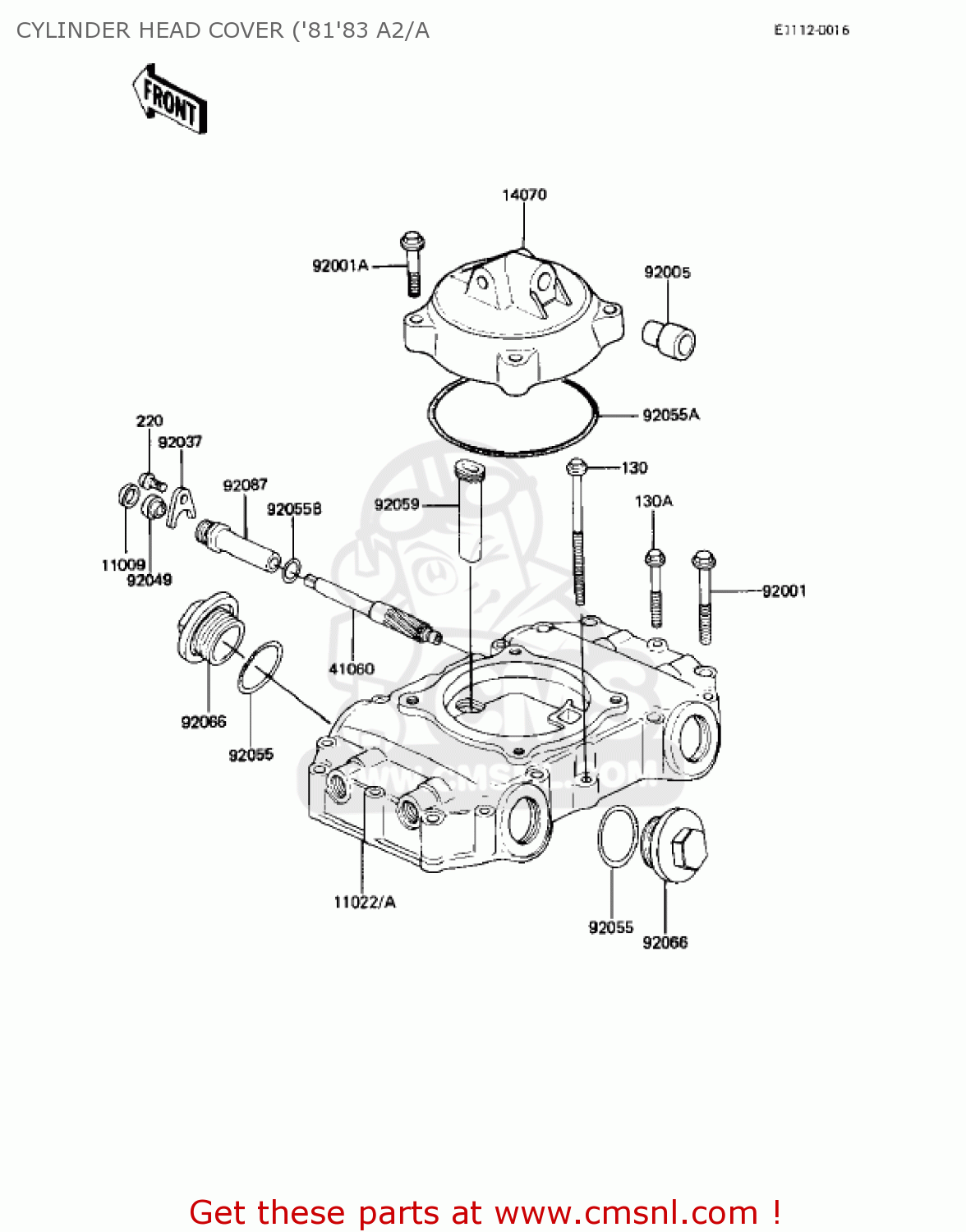 CYLINDER HEAD COVER ('81'83 A2/A KZ440A1 LTD 1980 USA CANADA