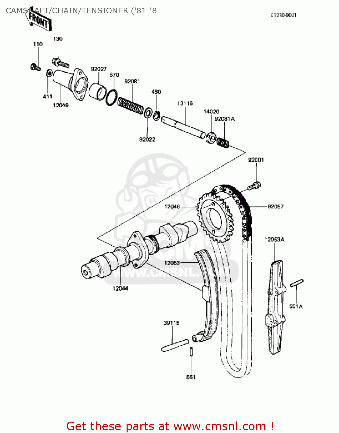 CAMSHAFT/CHAIN/TENSIONER ('81-'8 KZ440A1 LTD 1980 USA CANADA