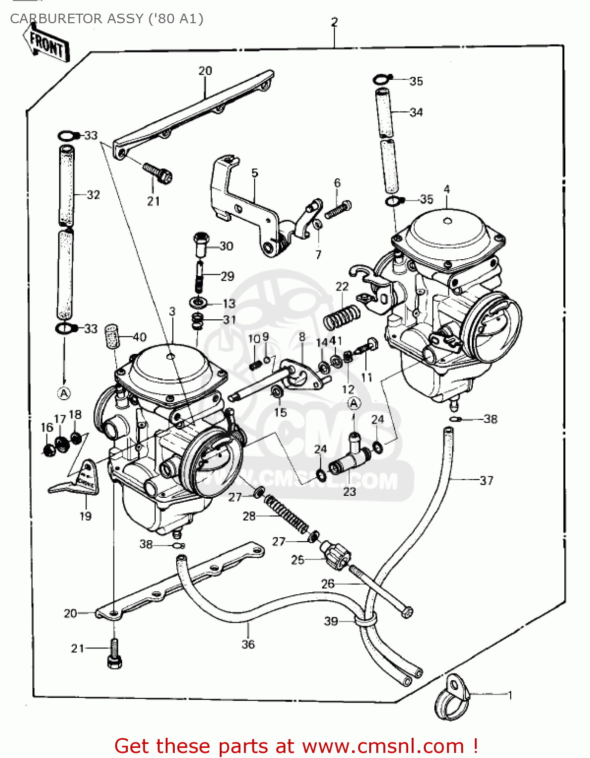 CARBURETOR ASSY ('80 A1) KZ440A1 LTD 1980 USA CANADA