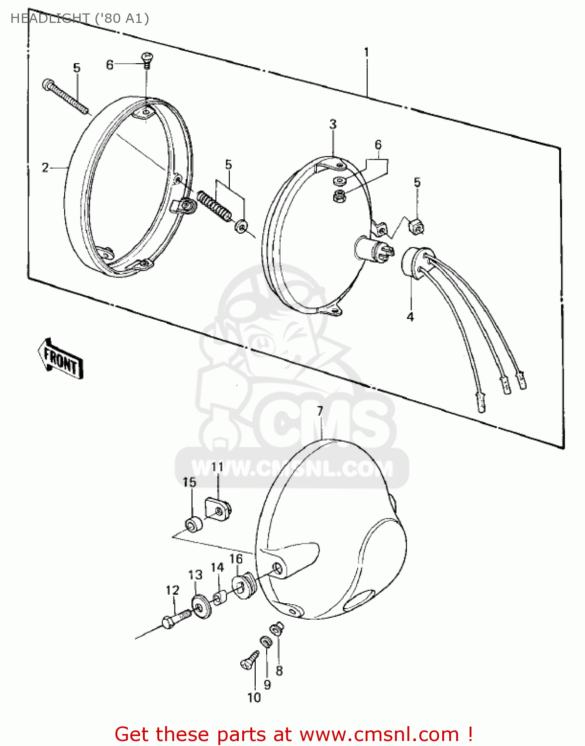 HEADLIGHT ('80 A1) KZ440A1 LTD 1980 USA CANADA