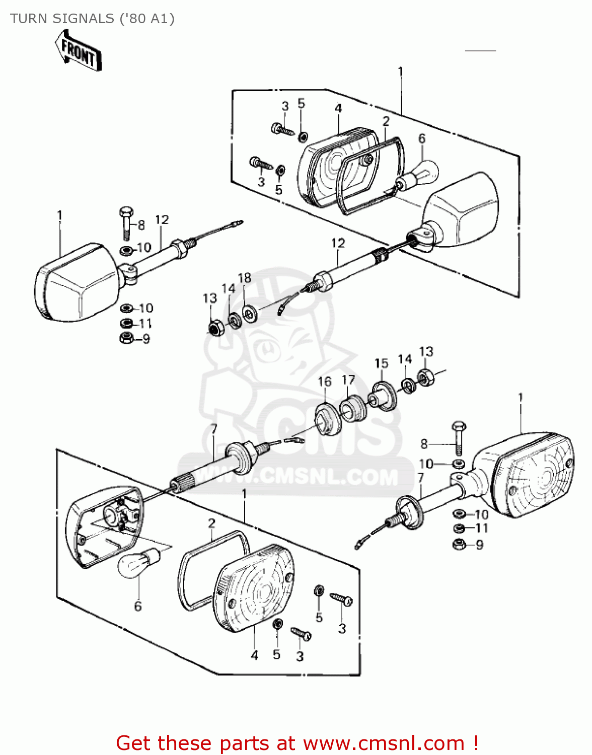 TURN SIGNALS ('80 A1) KZ440A1 LTD 1980 USA CANADA