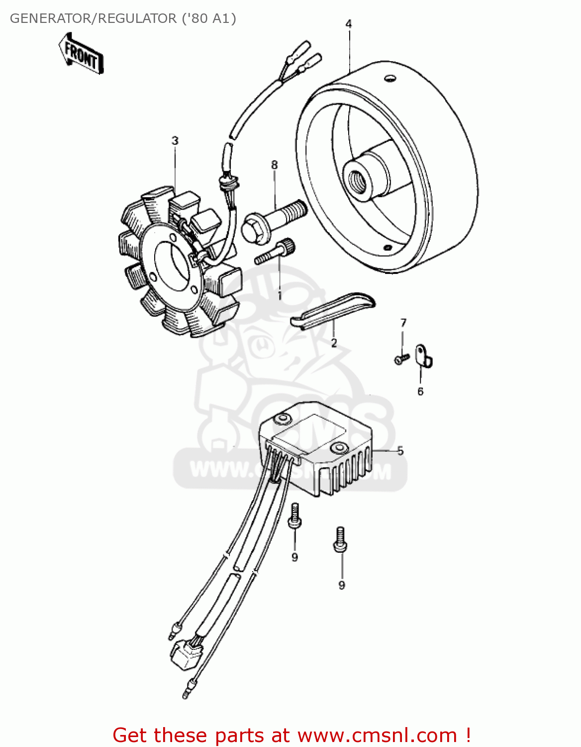 GENERATOR/REGULATOR ('80 A1) KZ440A1 LTD 1980 USA CANADA