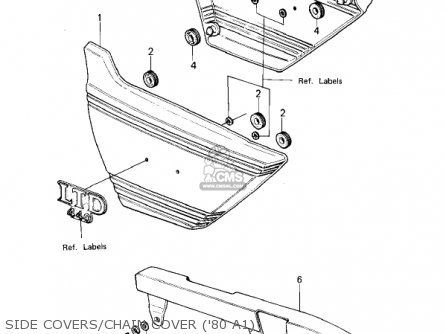 SIDE COVERS/CHAIN COVER ('80 A1) - KZ440A1 LTD 1980 USA CANADA