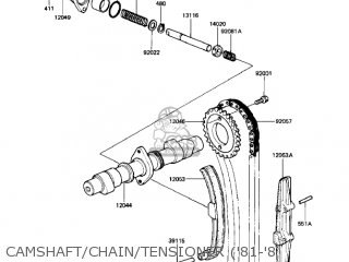 CAMSHAFT/CHAIN/TENSIONER ('81-'8 - KZ440A1 LTD 1980 USA CANADA