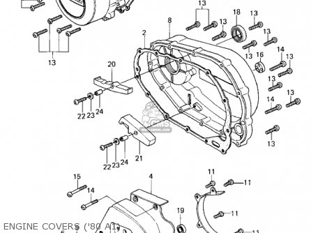 ENGINE COVERS ('80 A1) - KZ440A1 LTD 1980 USA CANADA