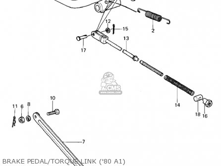 BRAKE PEDAL/TORQUE LINK ('80 A1) - KZ440A1 LTD 1980 USA CANADA
