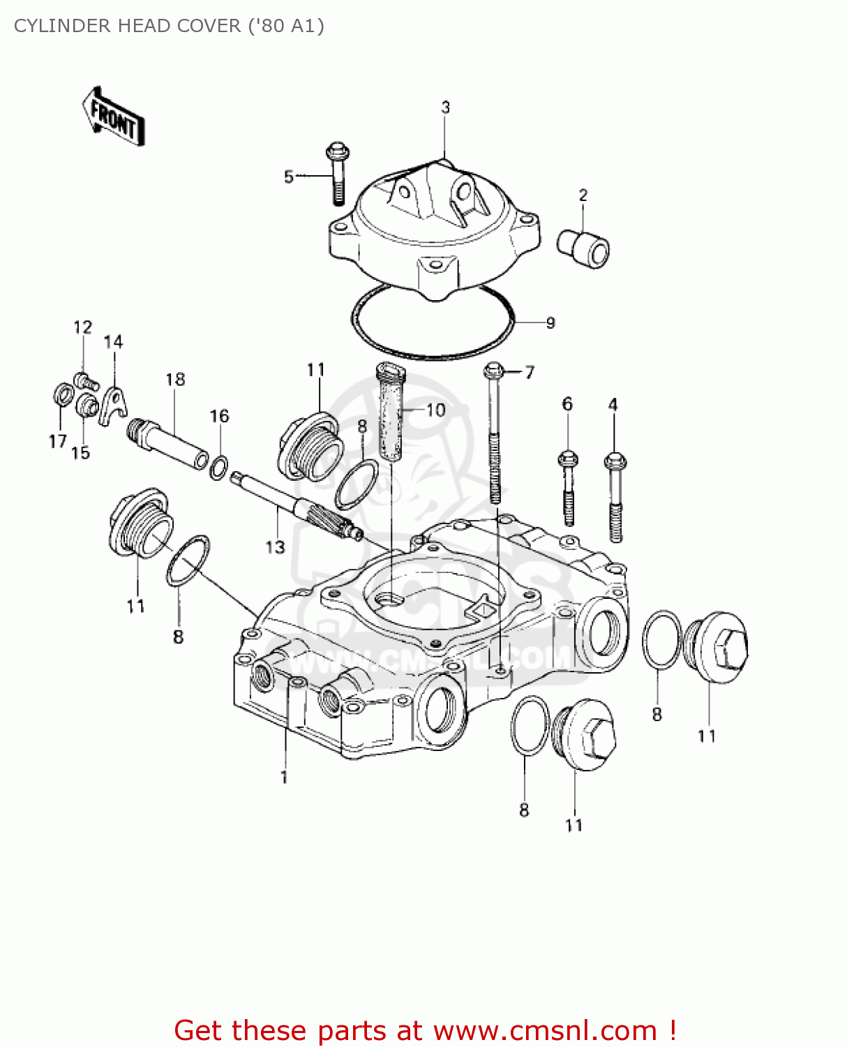 CYLINDER HEAD COVER ('80 A1) KZ440A2 LTD 1981 USA CANADA