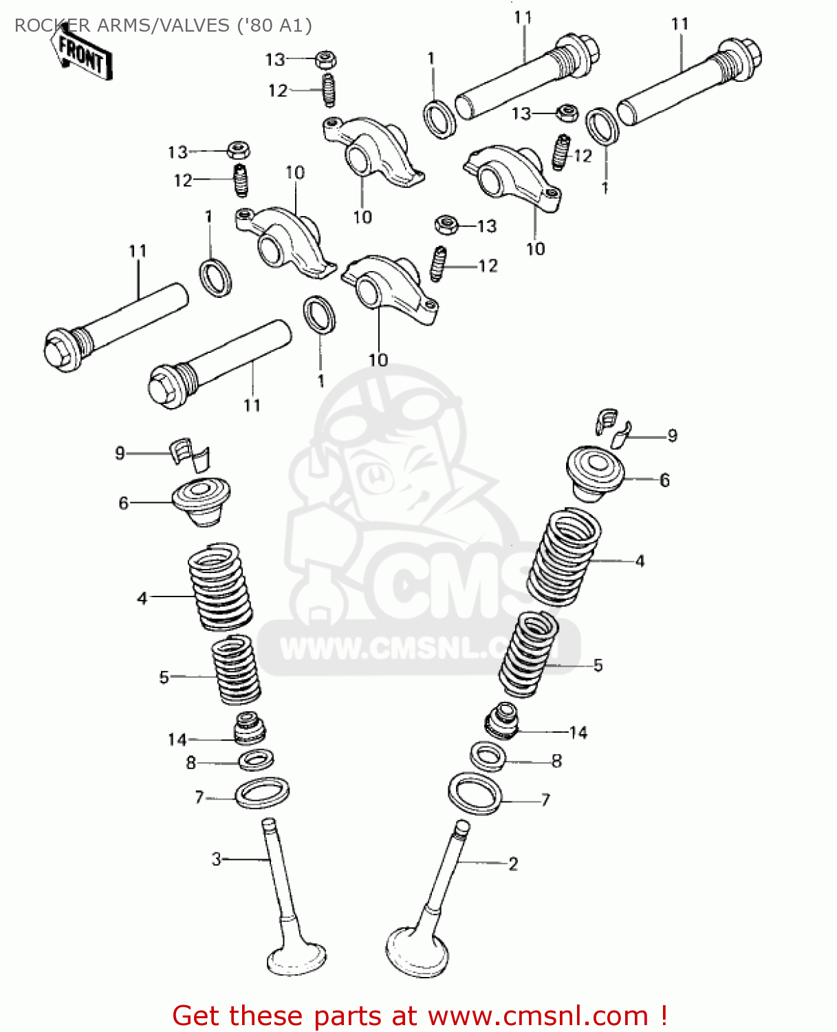ROCKER ARMS/VALVES ('80 A1) KZ440A2 LTD 1981 USA CANADA