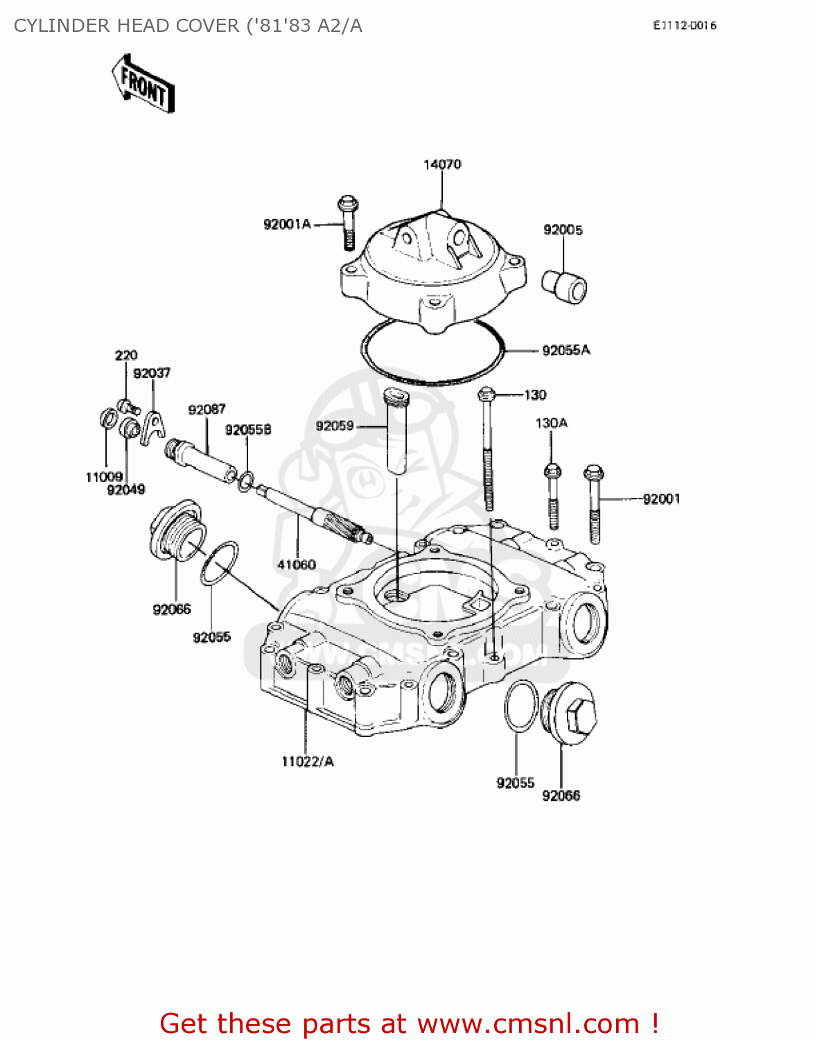 CYLINDER HEAD COVER ('81'83 A2/A KZ440A2 LTD 1981 USA CANADA
