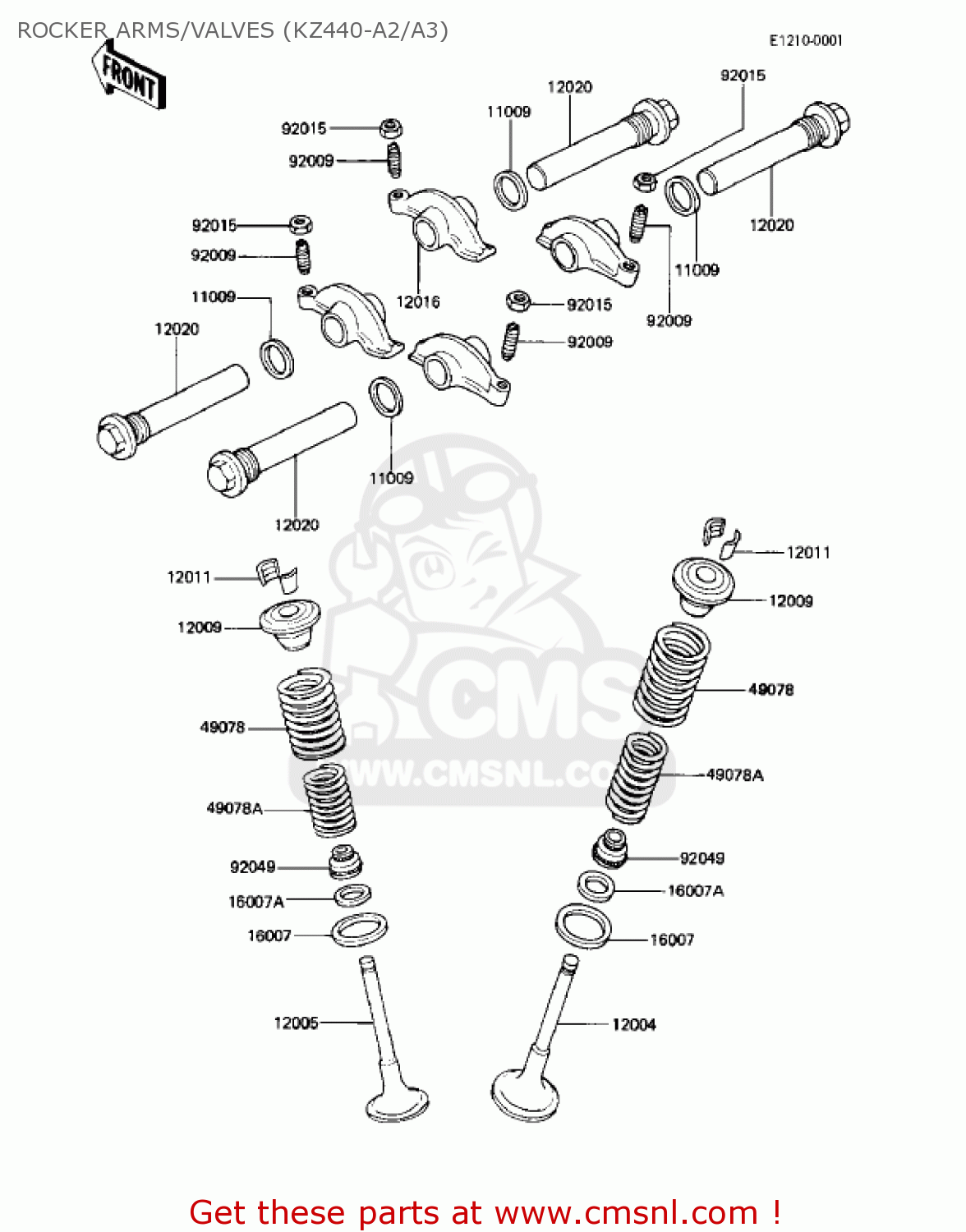 ROCKER ARMS/VALVES (KZ440-A2/A3) KZ440A2 LTD 1981 USA CANADA