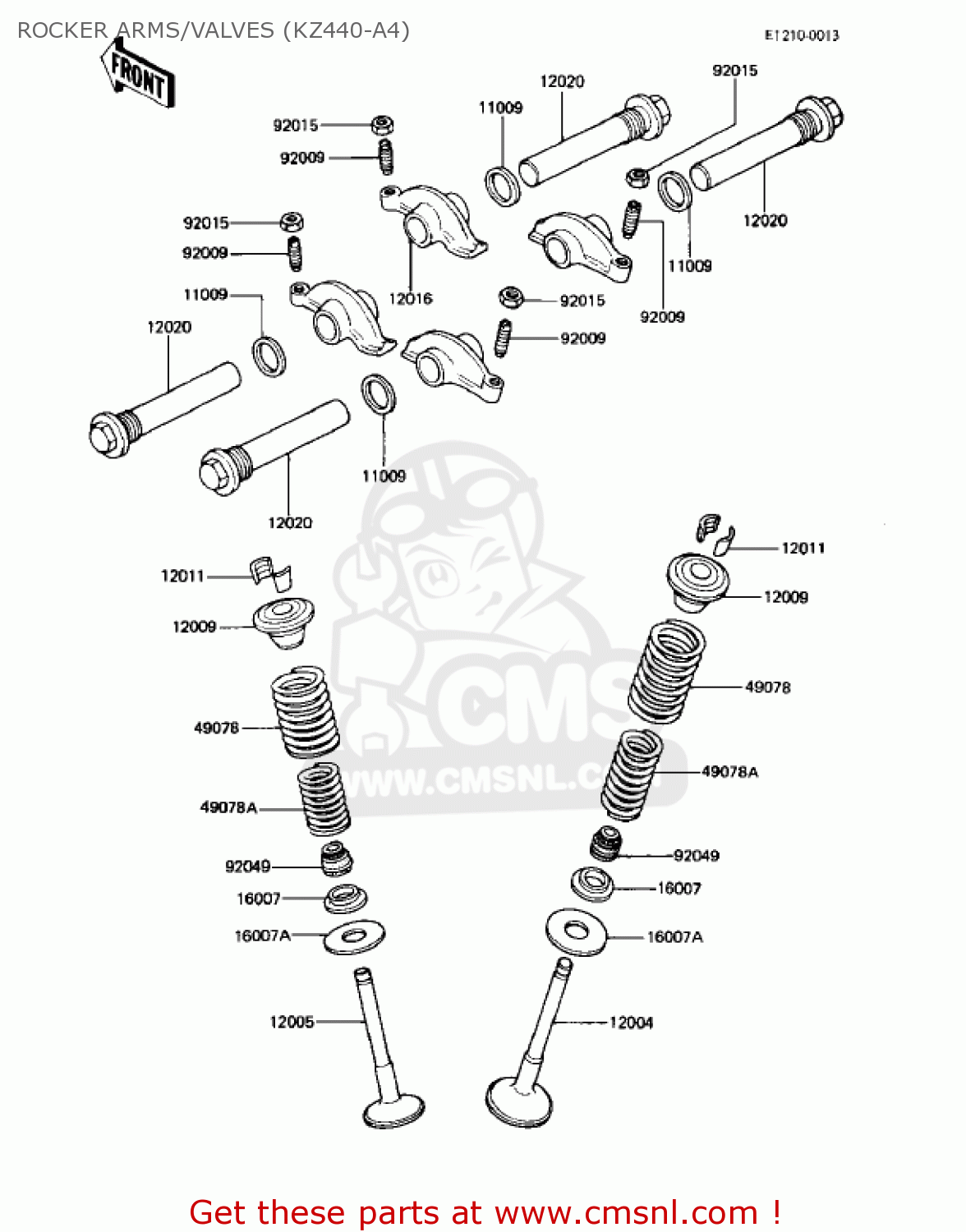 ROCKER ARMS/VALVES (KZ440-A4) KZ440A2 LTD 1981 USA CANADA