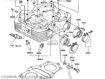 CYLINDER HEAD (KZ440-A2/A3) - KZ440A2 LTD 1981 USA CANADA