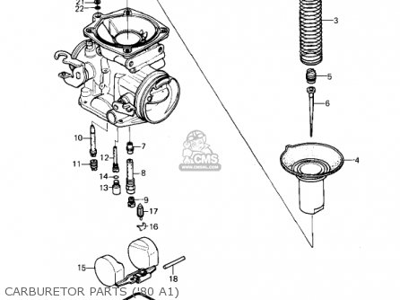 CARBURETOR PARTS ('80 A1) - KZ440A2 LTD 1981 USA CANADA