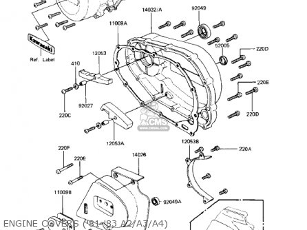 ENGINE COVERS ('81-'83 A2/A3/A4) - KZ440A2 LTD 1981 USA CANADA