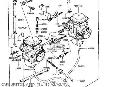 CARBURETOR ASSY ('81-'83 A2/A3/A - KZ440A2 LTD 1981 USA CANADA