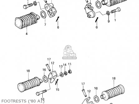 FOOTRESTS ('80 A1) - KZ440A2 LTD 1981 USA CANADA