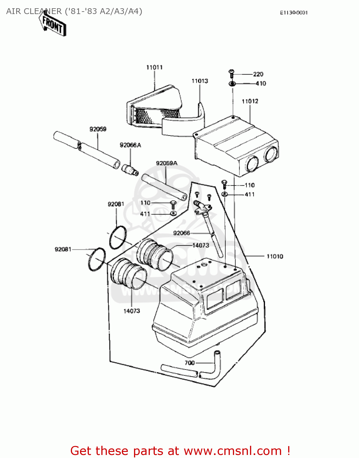 AIR CLEANER ('81-'83 A2/A3/A4) KZ440A3 LTD 1982 USA CANADA