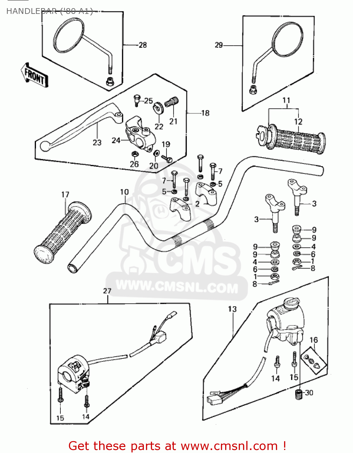 HANDLEBAR ('80 A1) KZ440A3 LTD 1982 USA CANADA