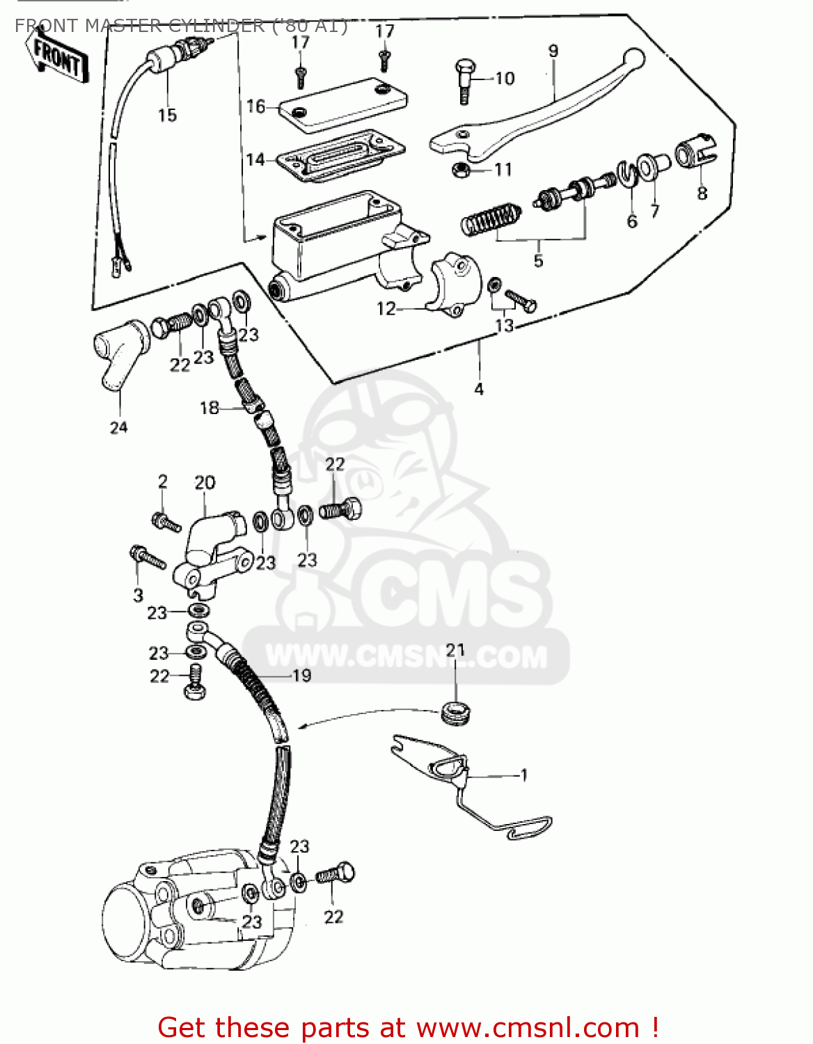 FRONT MASTER CYLINDER ('80 A1) KZ440A3 LTD 1982 USA CANADA