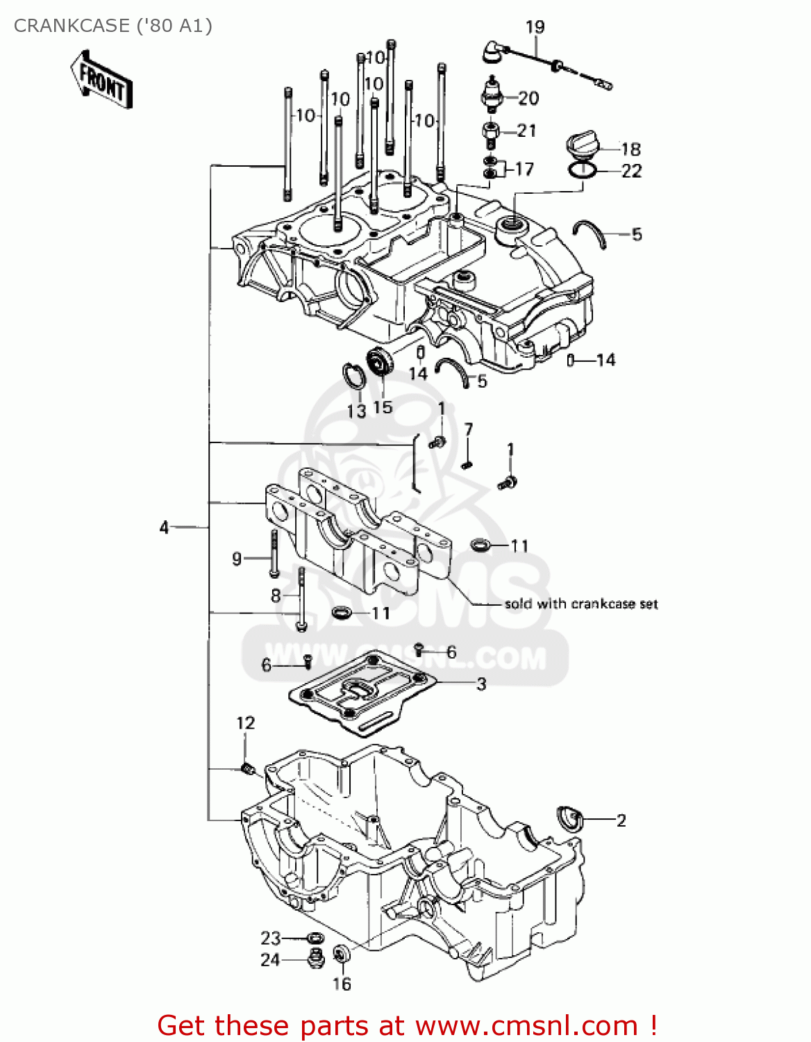 CRANKCASE ('80 A1) KZ440A3 LTD 1982 USA CANADA