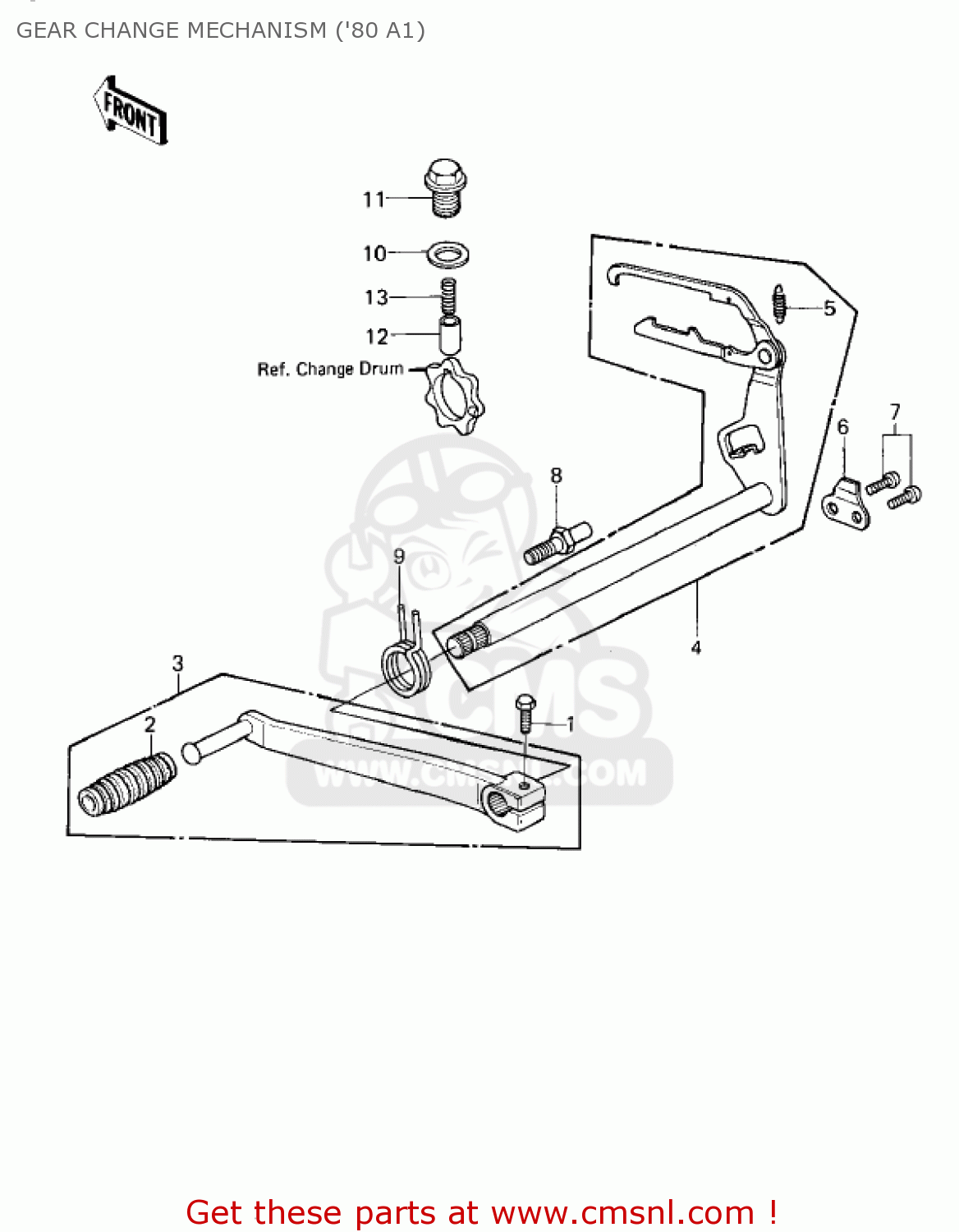 GEAR CHANGE MECHANISM ('80 A1) KZ440A3 LTD 1982 USA CANADA