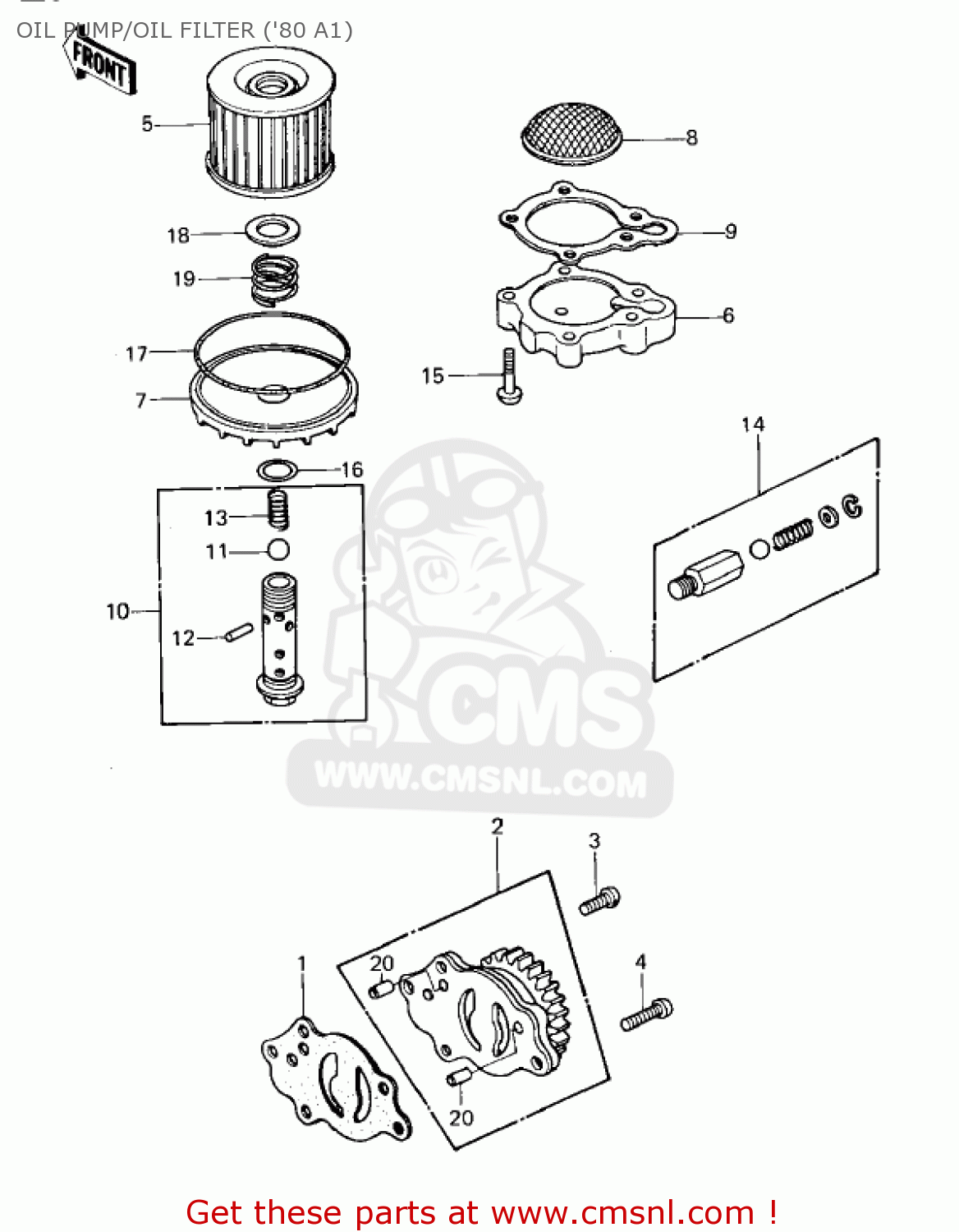 OIL PUMP/OIL FILTER ('80 A1) KZ440A3 LTD 1982 USA CANADA