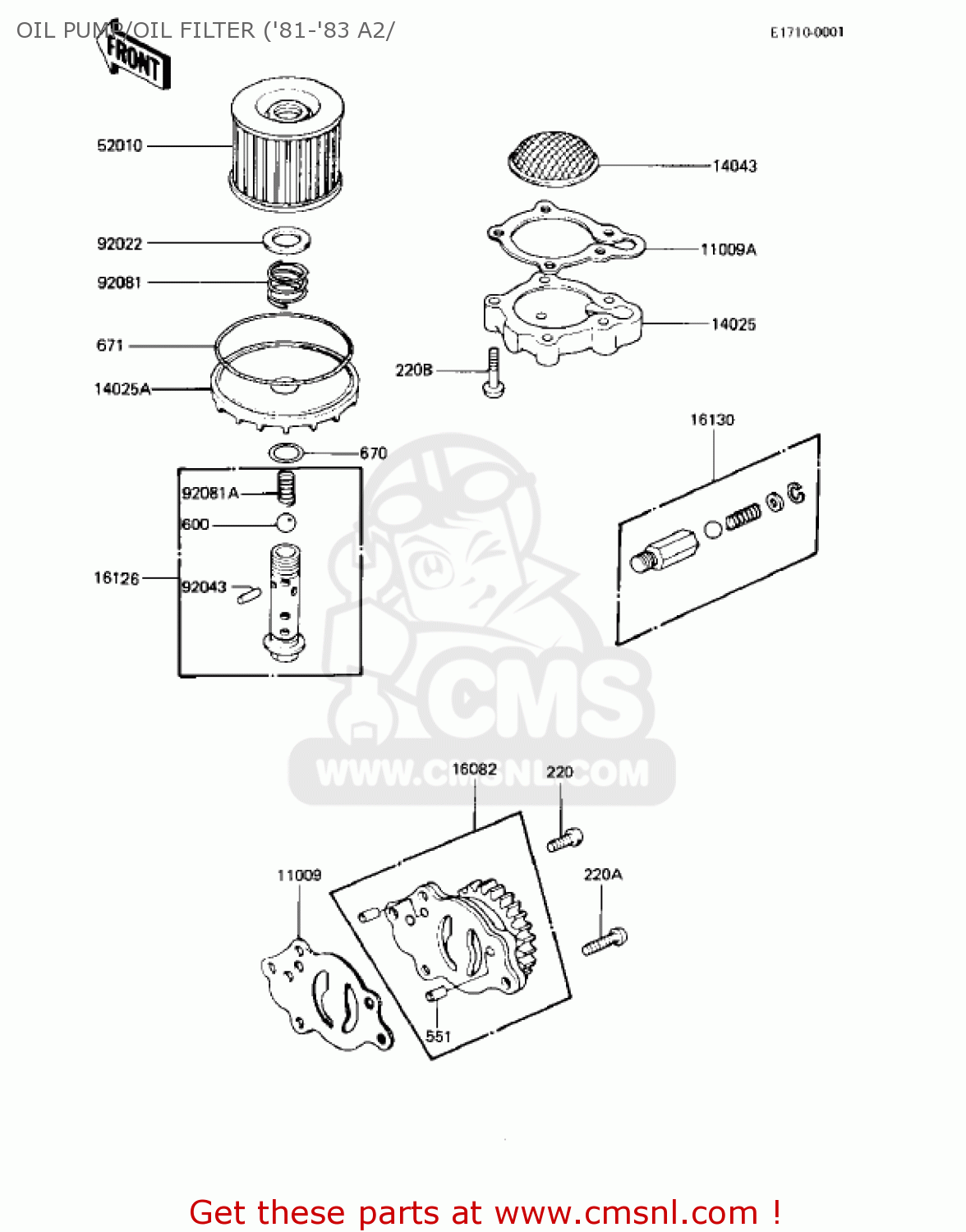 OIL PUMP/OIL FILTER ('81-'83 A2/ KZ440A3 LTD 1982 USA CANADA