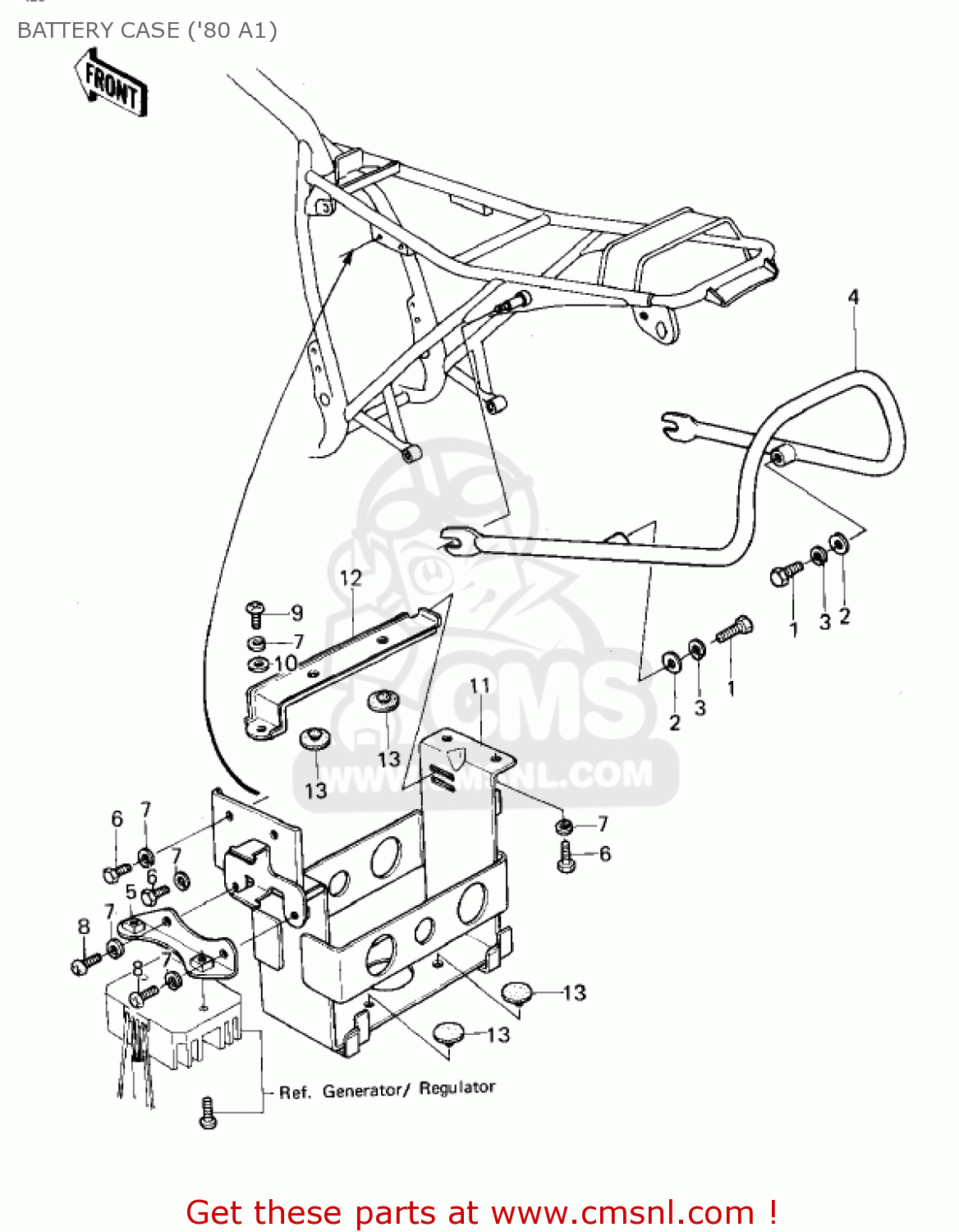 BATTERY CASE ('80 A1) KZ440A3 LTD 1982 USA CANADA