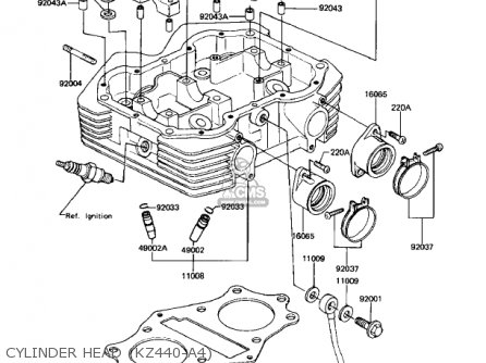 CYLINDER HEAD (KZ440-A4) - KZ440A3 LTD 1982 USA CANADA