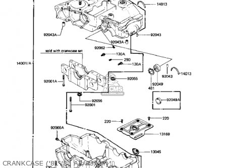 CRANKCASE ('81-'83 A2/A3/A4) - KZ440A3 LTD 1982 USA CANADA