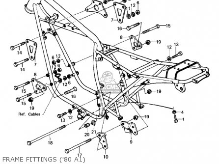 FRAME FITTINGS ('80 A1) - KZ440A3 LTD 1982 USA CANADA