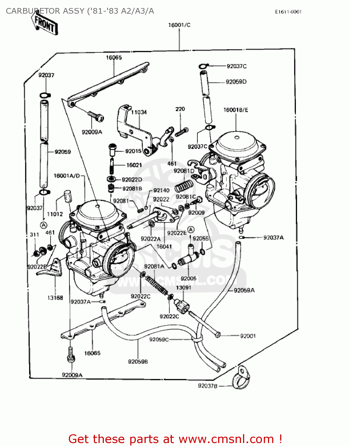 Kawasaki KZ440A4 LTD 1983 USA CANADA CARBURETOR ASSY ('81 ... kawasaki 220 bayou wiring diagram 