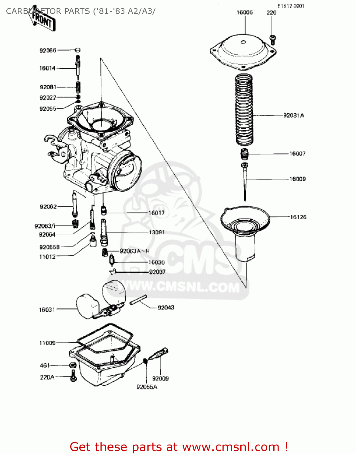CARBURETOR PARTS ('81-'83 A2/A3/ KZ440A4 LTD 1983 USA CANADA