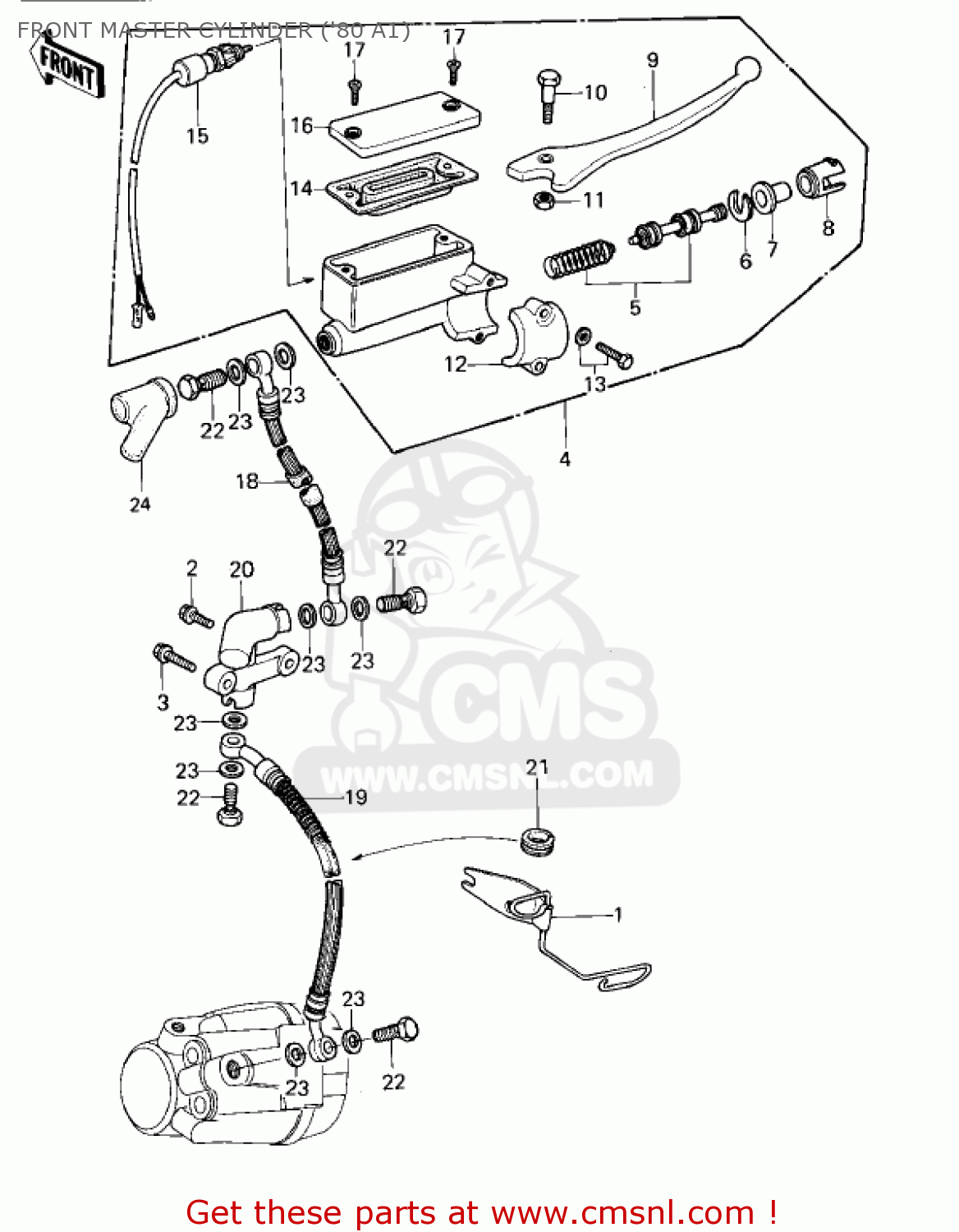 FRONT MASTER CYLINDER ('80 A1) KZ440A4 LTD 1983 USA CANADA