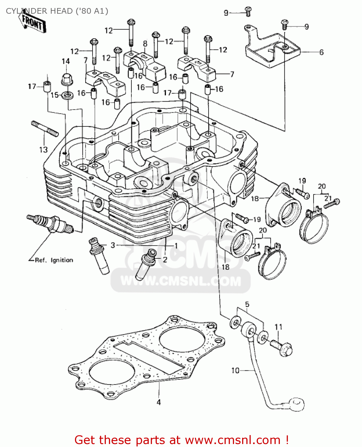 CYLINDER HEAD ('80 A1) KZ440A4 LTD 1983 USA CANADA