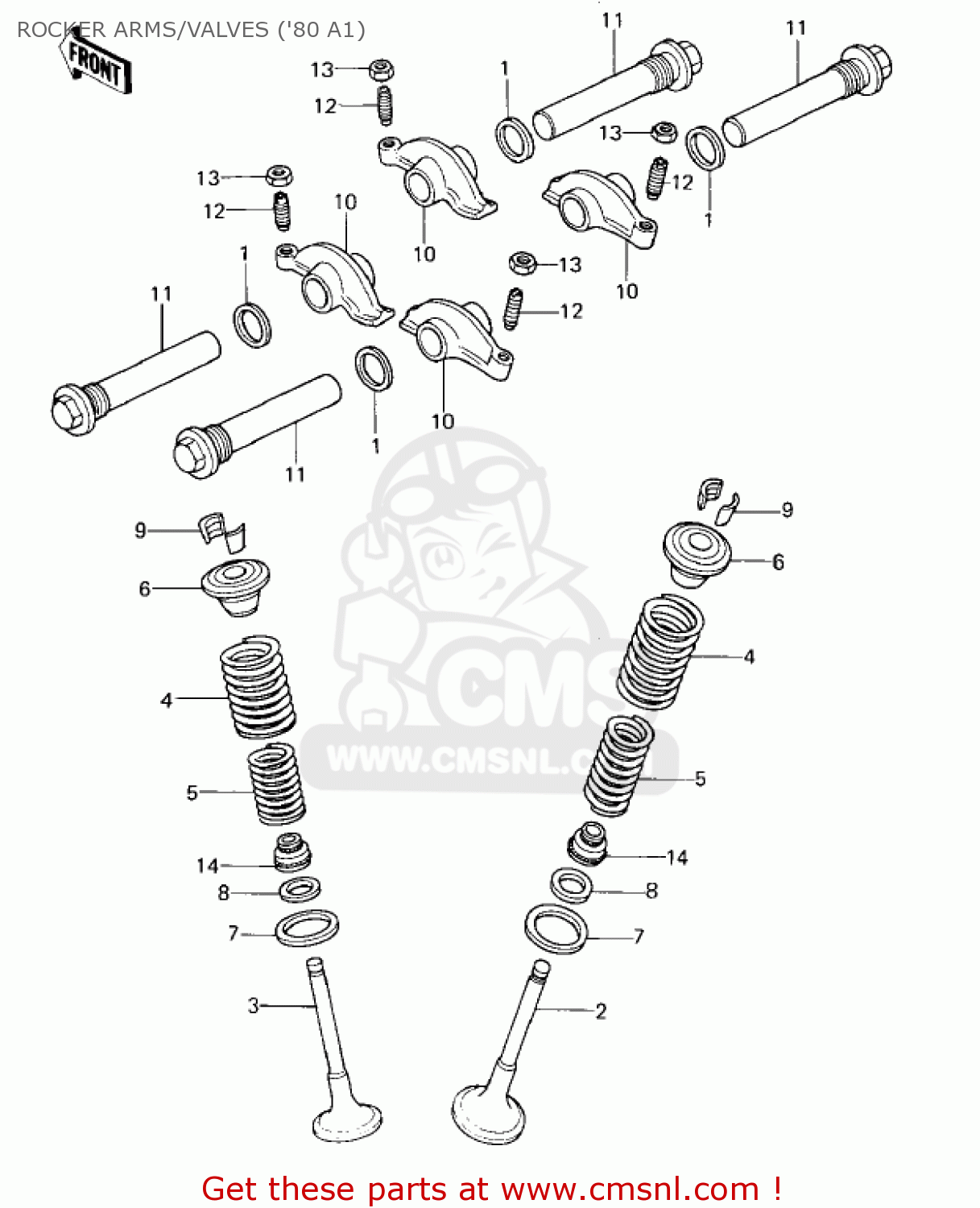 ROCKER ARMS/VALVES ('80 A1) KZ440A4 LTD 1983 USA CANADA