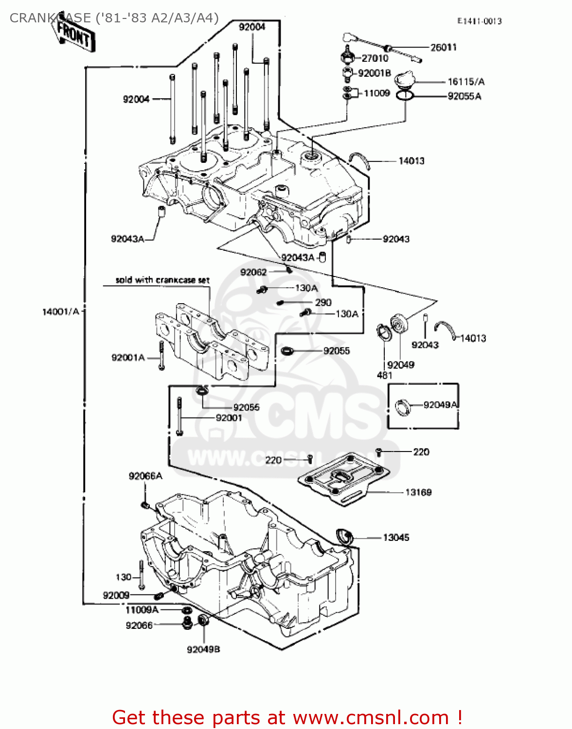 CRANKCASE ('81-'83 A2/A3/A4) KZ440A4 LTD 1983 USA CANADA