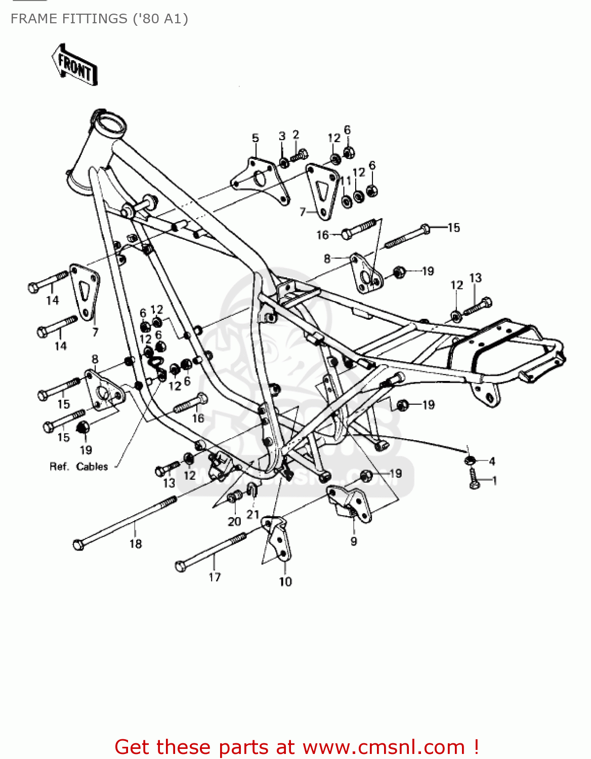 FRAME FITTINGS ('80 A1) KZ440A4 LTD 1983 USA CANADA
