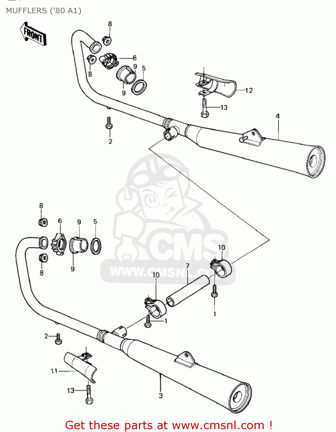 MUFFLERS ('80 A1) KZ440A4 LTD 1983 USA CANADA