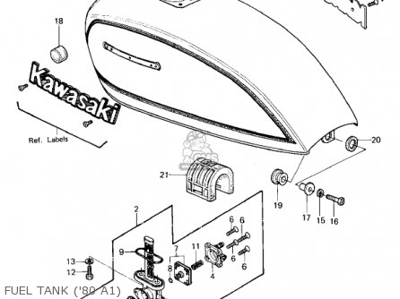 FUEL TANK ('80 A1) - KZ440A4 LTD 1983 USA CANADA