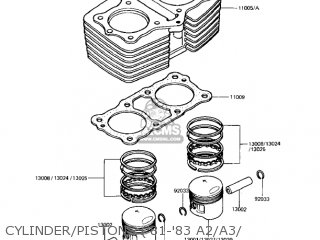 CYLINDER/PISTONS ('81-'83 A2/A3/ - KZ440A4 LTD 1983 USA CANADA